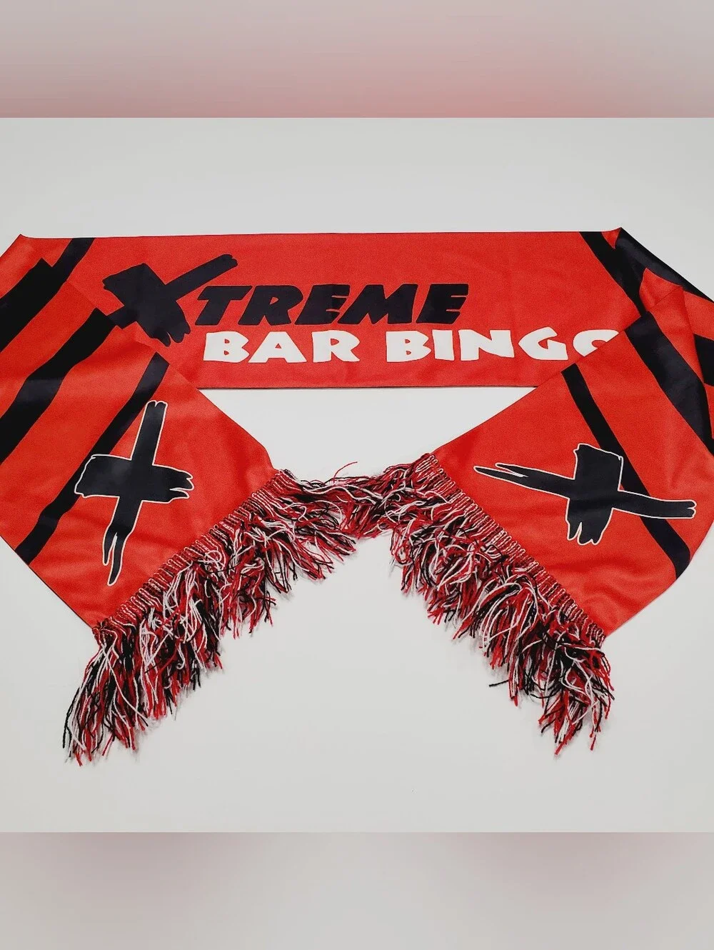Xtreme Bar Bingo Men's Red & Black Winter Scarf 56x7